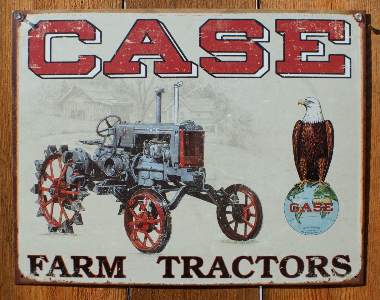 Case Farm Tractors Tin Sign Barn Country Home Decor Farming Equipment