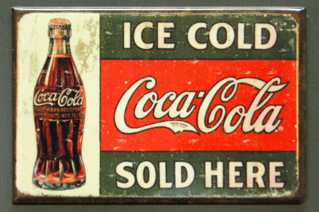 Ice Cold Coca Cola Sold Here Refrigerator Fridge Magnet Coke Soda Pop ...