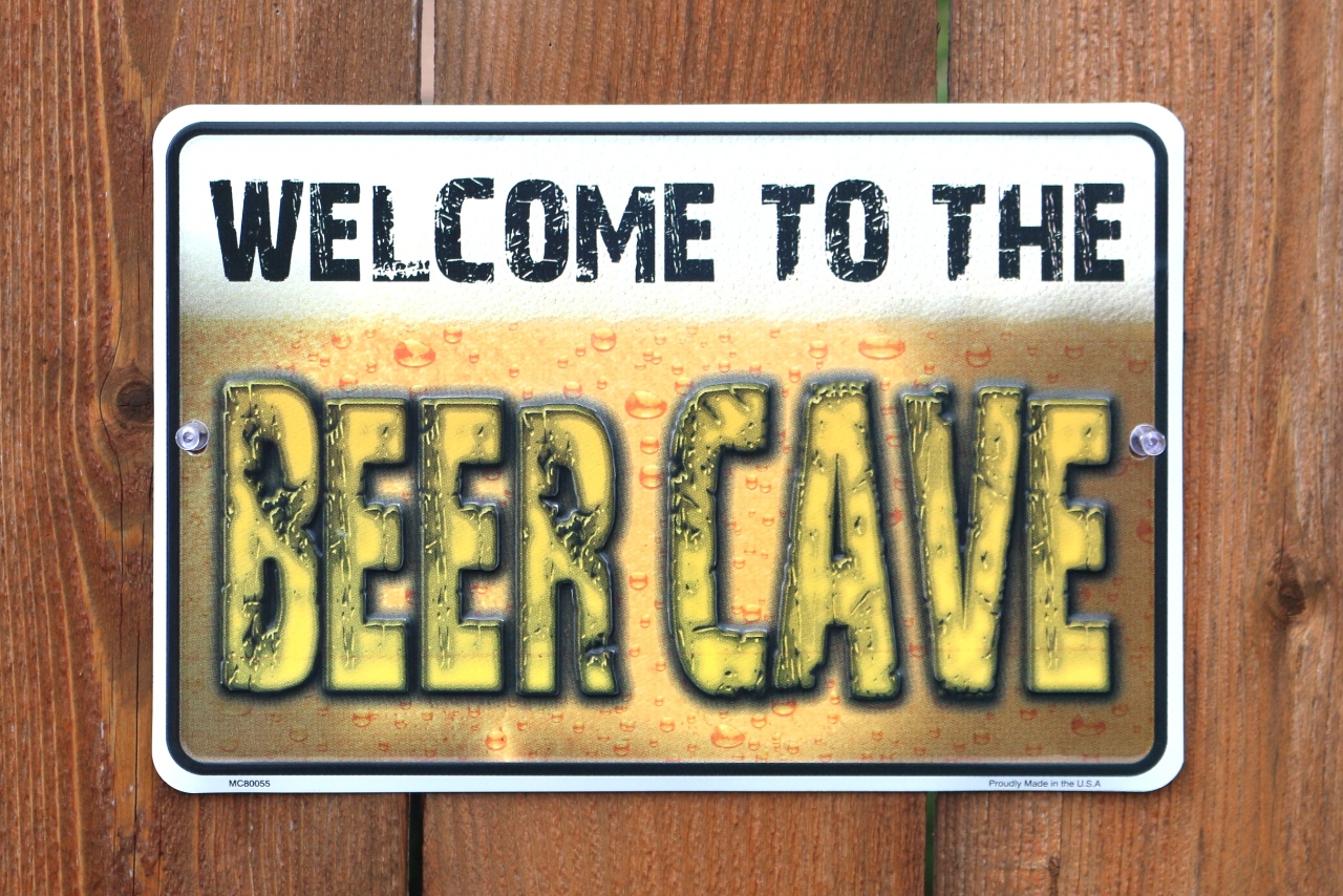 To The Beer Cave Tin Metal Sign Alcohol Garage Mancave Bar Game