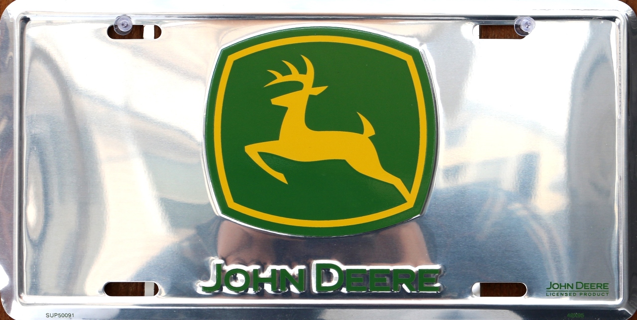 John Deere Logo Metal License Plate Tractor Farm Equipment Country
