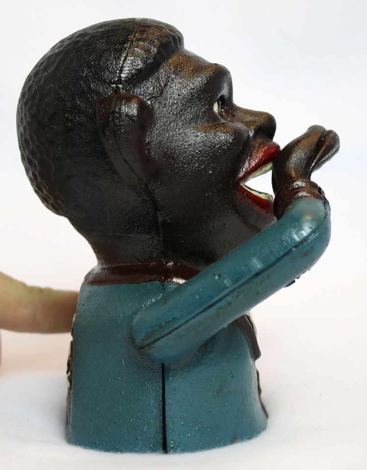 Cast Iron Jolly Boy Mechanical Bank Black Americana Vintage Style Desk Art eBay