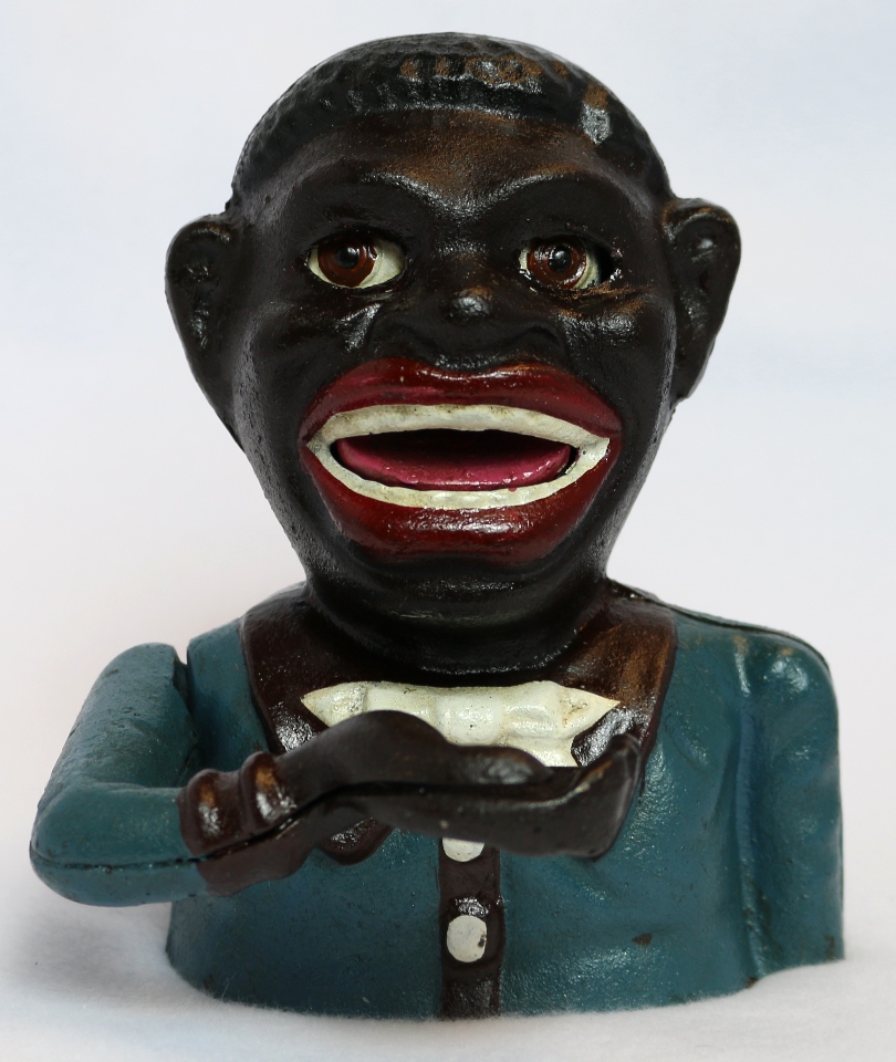 Cast Iron Jolly Boy Mechanical Bank Black Americana Vintage Style Desk Art eBay