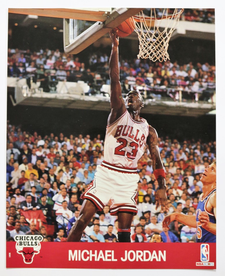 Vintage 1990 NBA Hoops Action Photos Large Basketball Cards Jordan Bird