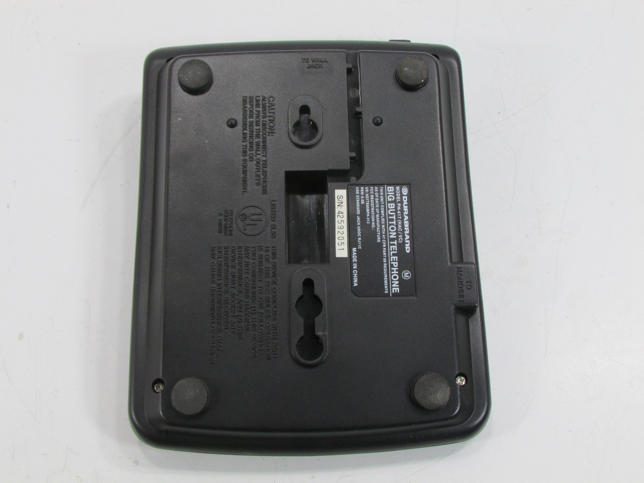 DURABRAND PH417 BIG BUTTON TELEPHONE PARTS eBay