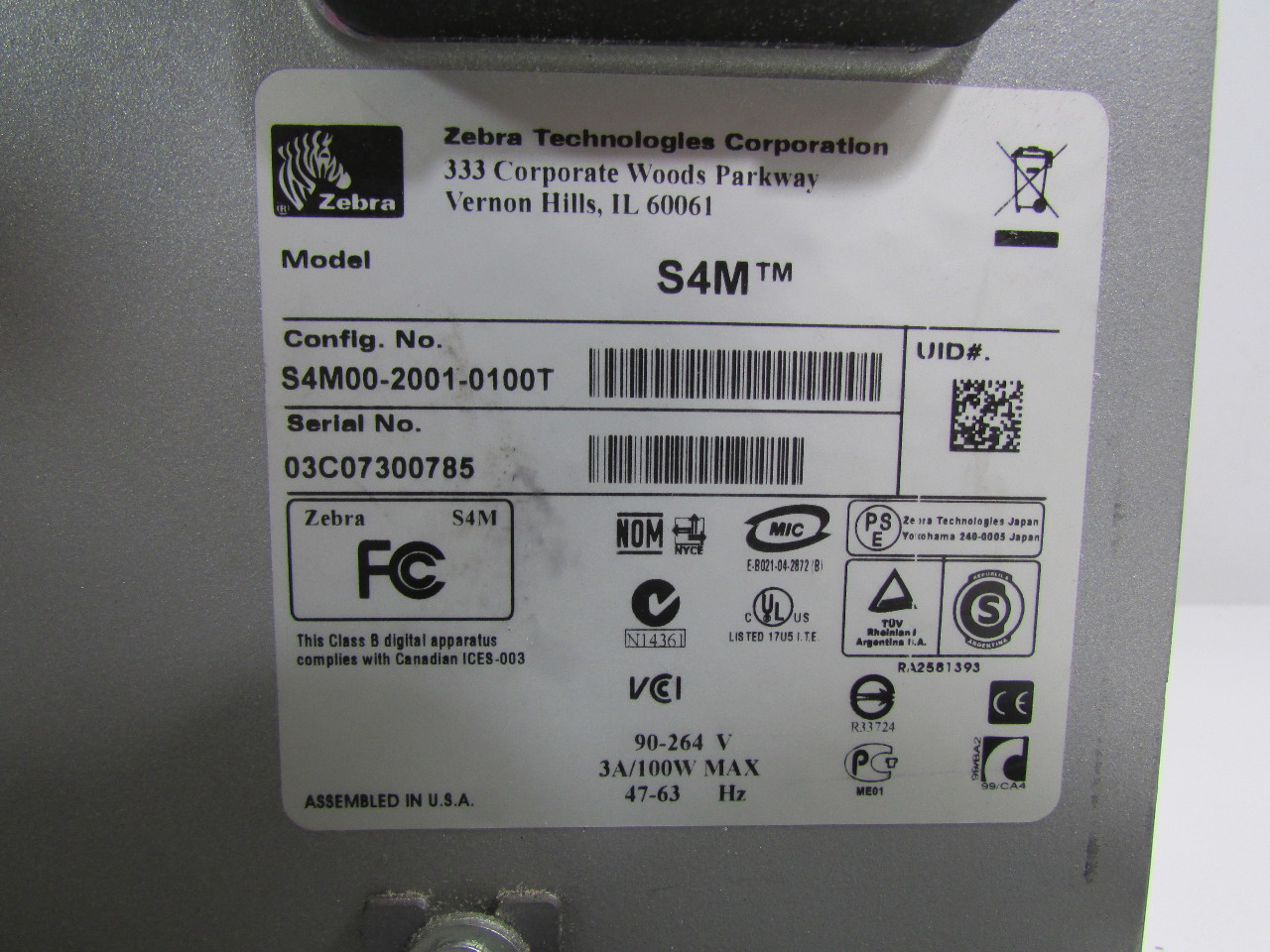 ZEBRA S4M THERMAL LABEL PRINTER PARTS eBay