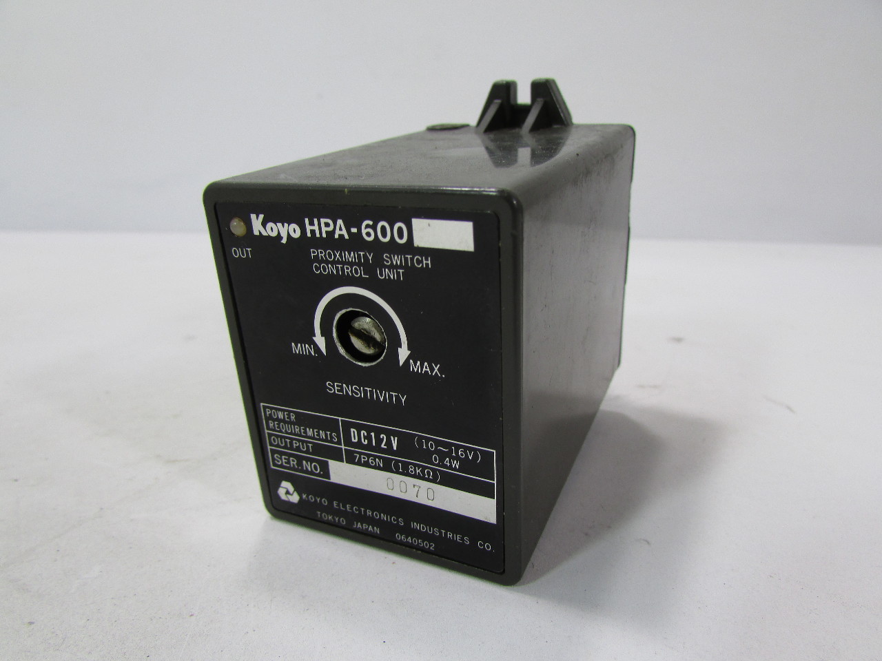 KOYO HPA600 PROXIMITY SWITCH CONTROL UNIT DC12V (1016V) Premier