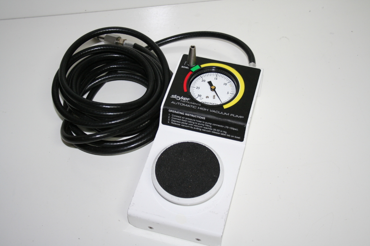 * STRYKER INSTRUMENTS 206500 AUTOMATIC HIGH VACUUM FOOT PUMP Premier