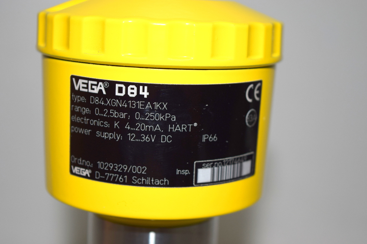 * NEW VEGA D84 D84.XGN4131EA1KX PRESSURE TRANSMITTER 02.5BAR 0250KPA