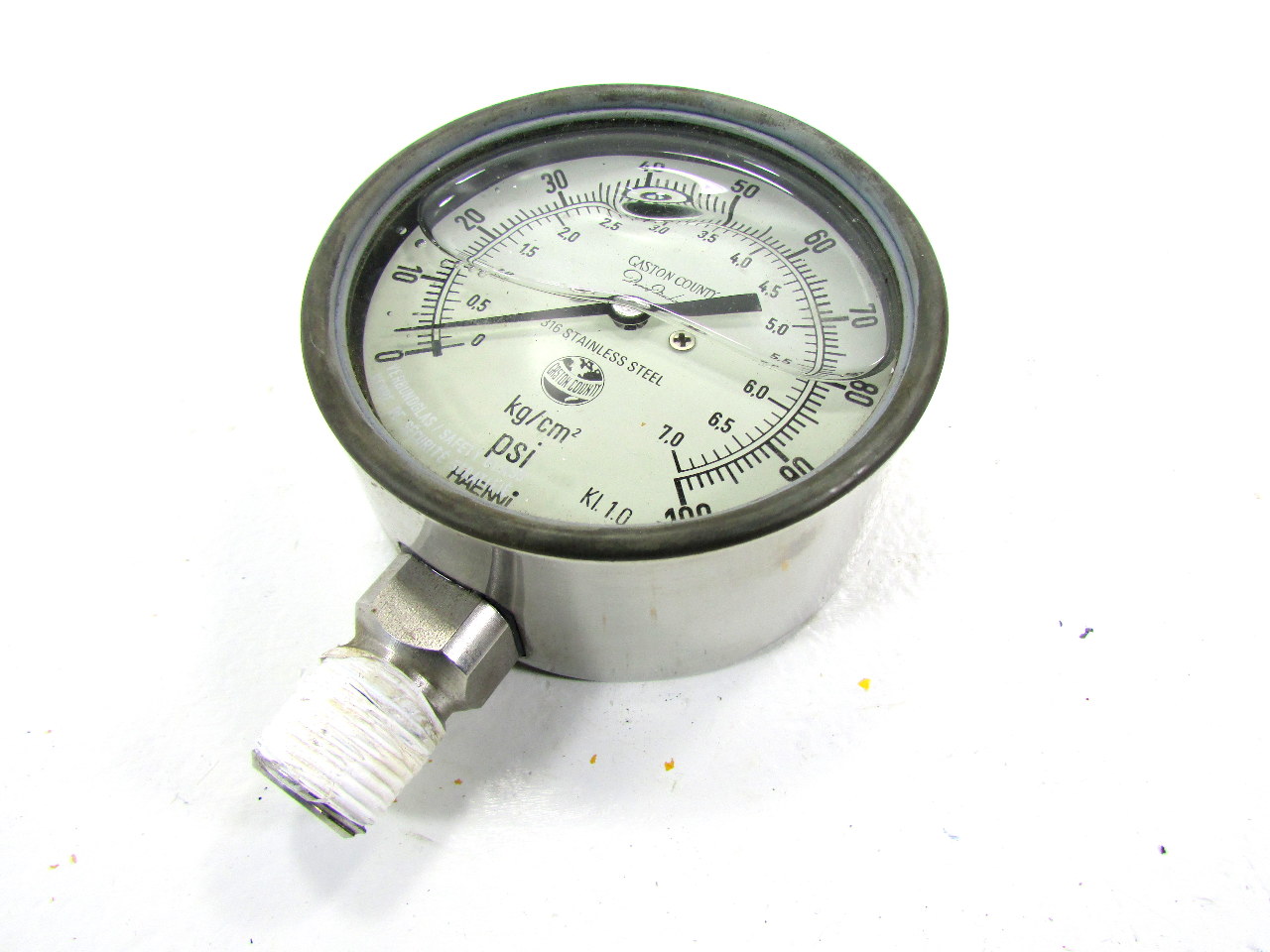 * HAENNI METER GAUGE PRESSURE INDICATOR STAINLESS STEEL 0100 PSI