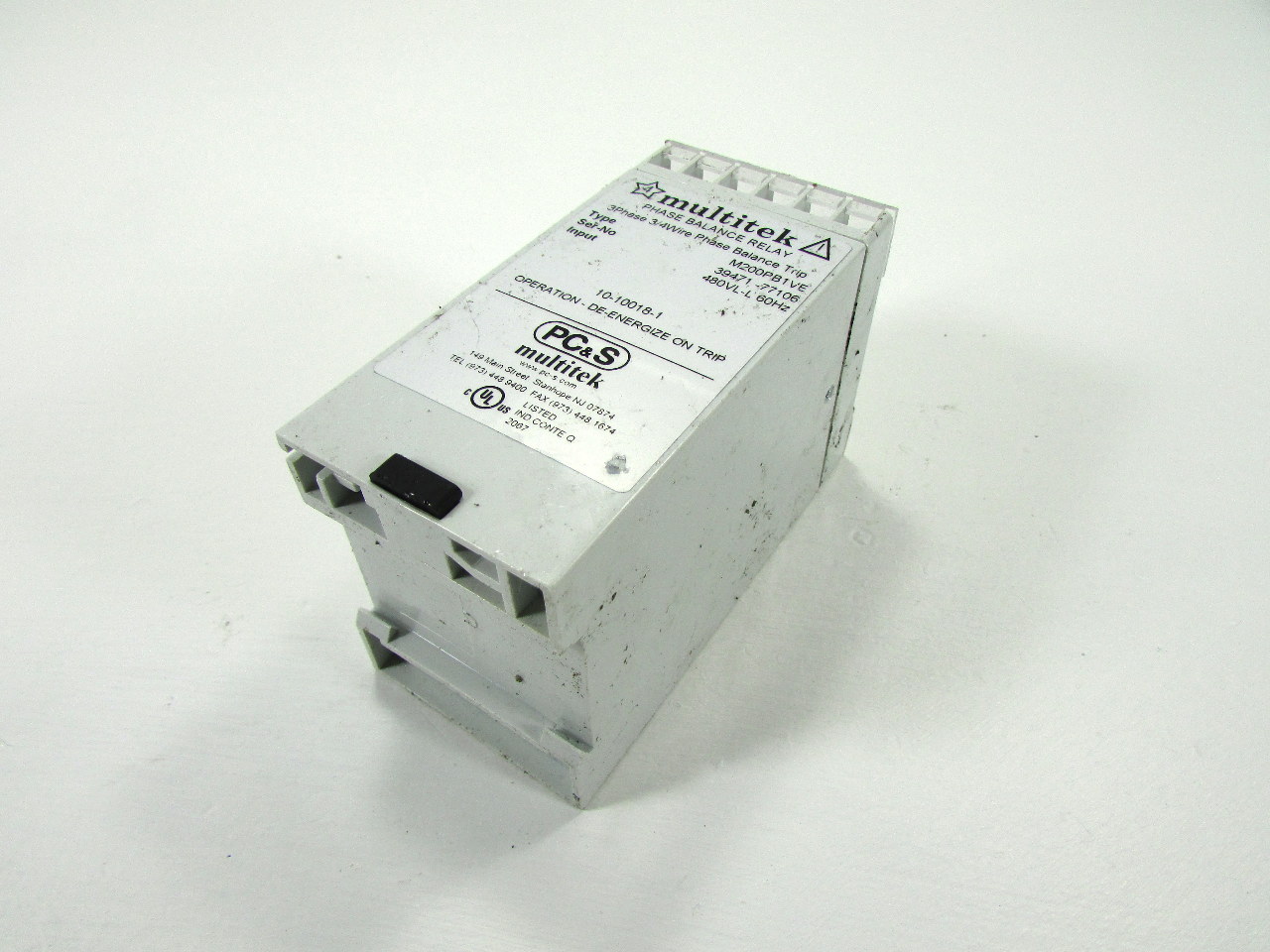 MULTITEK M200PB1VE PHASE BALANCE RELAY 3PH 480VLL 60HZ 3/4 WIRE
