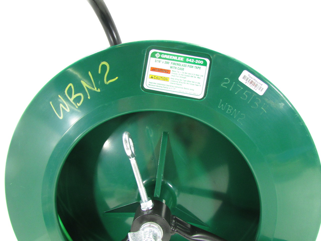 * GREENLEE 542200 3/16" x 200' FIBERGLASS FISH TAPE IN REEL STAND