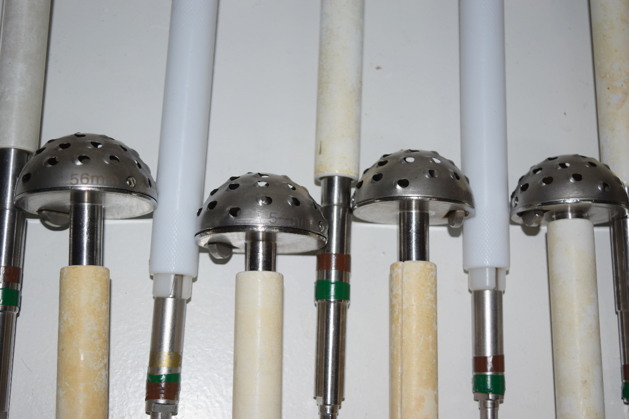 * ZIMMER ACETABULAR REAMER SET 1207 (11) ORTHOPEDIC REAMERS (11) SHAFTS