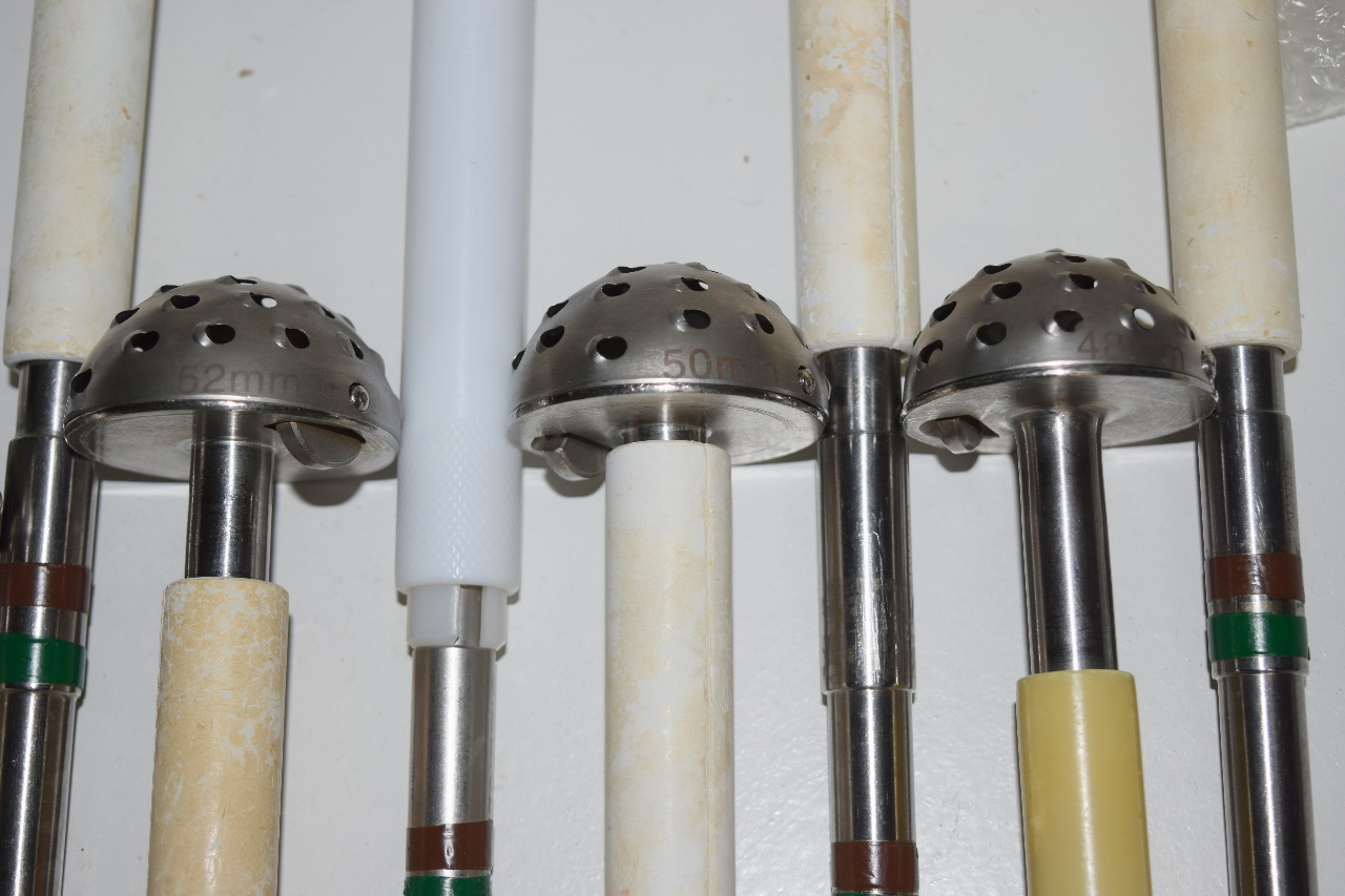 * ZIMMER ACETABULAR REAMER SET 1207 (11) ORTHOPEDIC REAMERS (11) SHAFTS