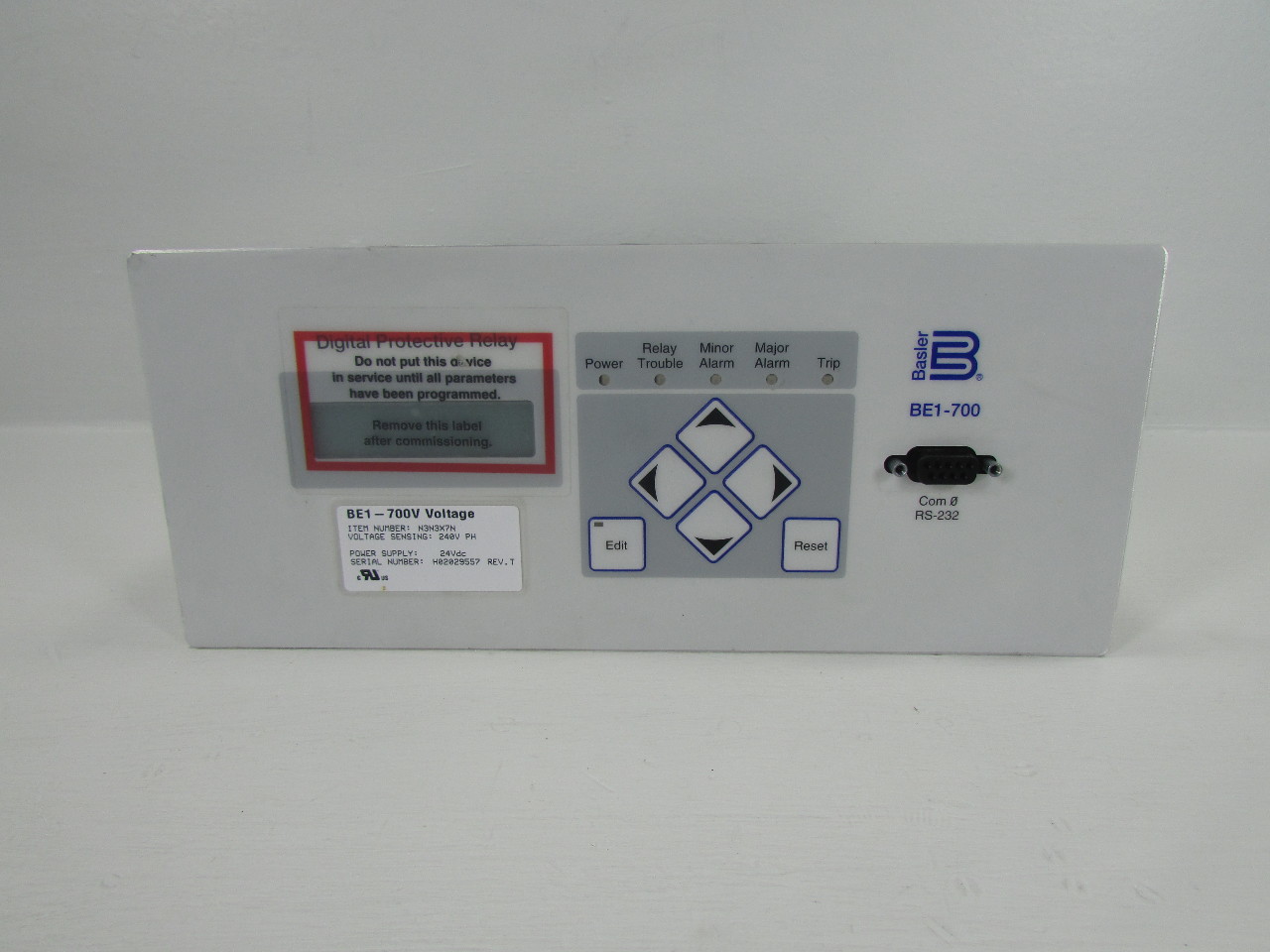 BASLER ELECTRIC N3N3X7N BE1700 DIGITAL PROTECTIV RELAY 240V 24VDC eBay