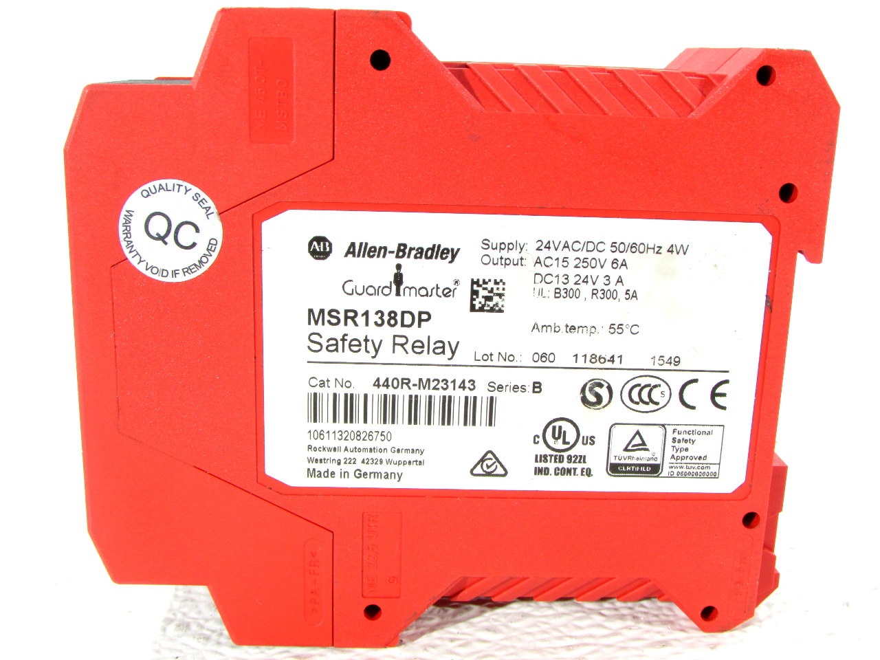 ALLEN BRADLEY MSR138DP 440R-M23143 GUARD MASTER SAFETY RELAY | Premier