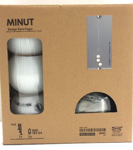 NEW IKEA MINUT MODERN 3 STRAND CEILING PENDANT LIGHT LAMP