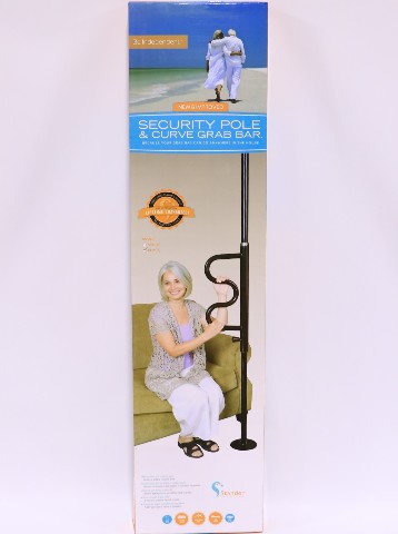 * NEW STANDER 1100B SECURITY POLE & CURVE GRAB BLACK BAR