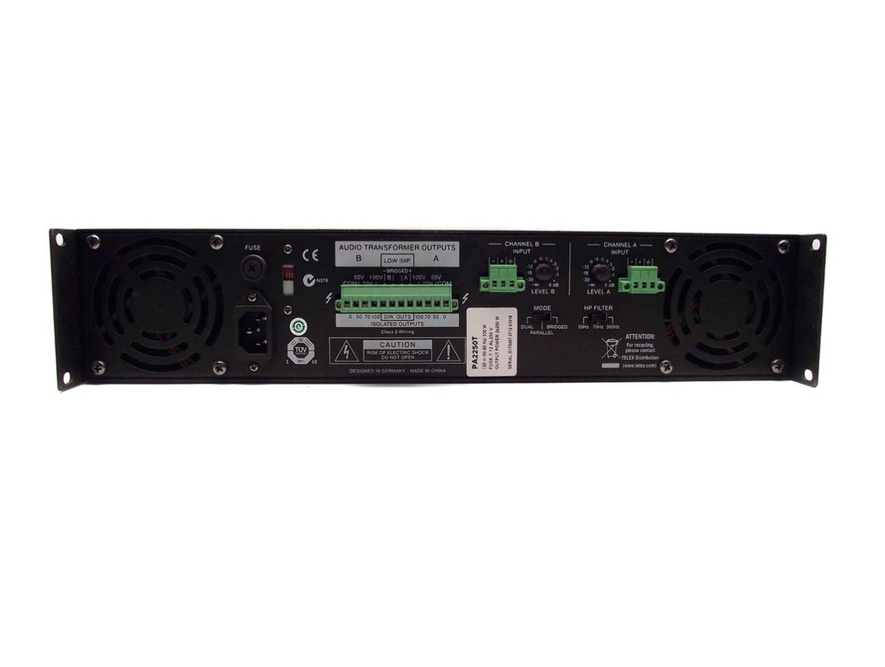 ElectroVoice (EV) PA2250T 2x250 Watt Professional Power Amplifier Electro VOICE eBay