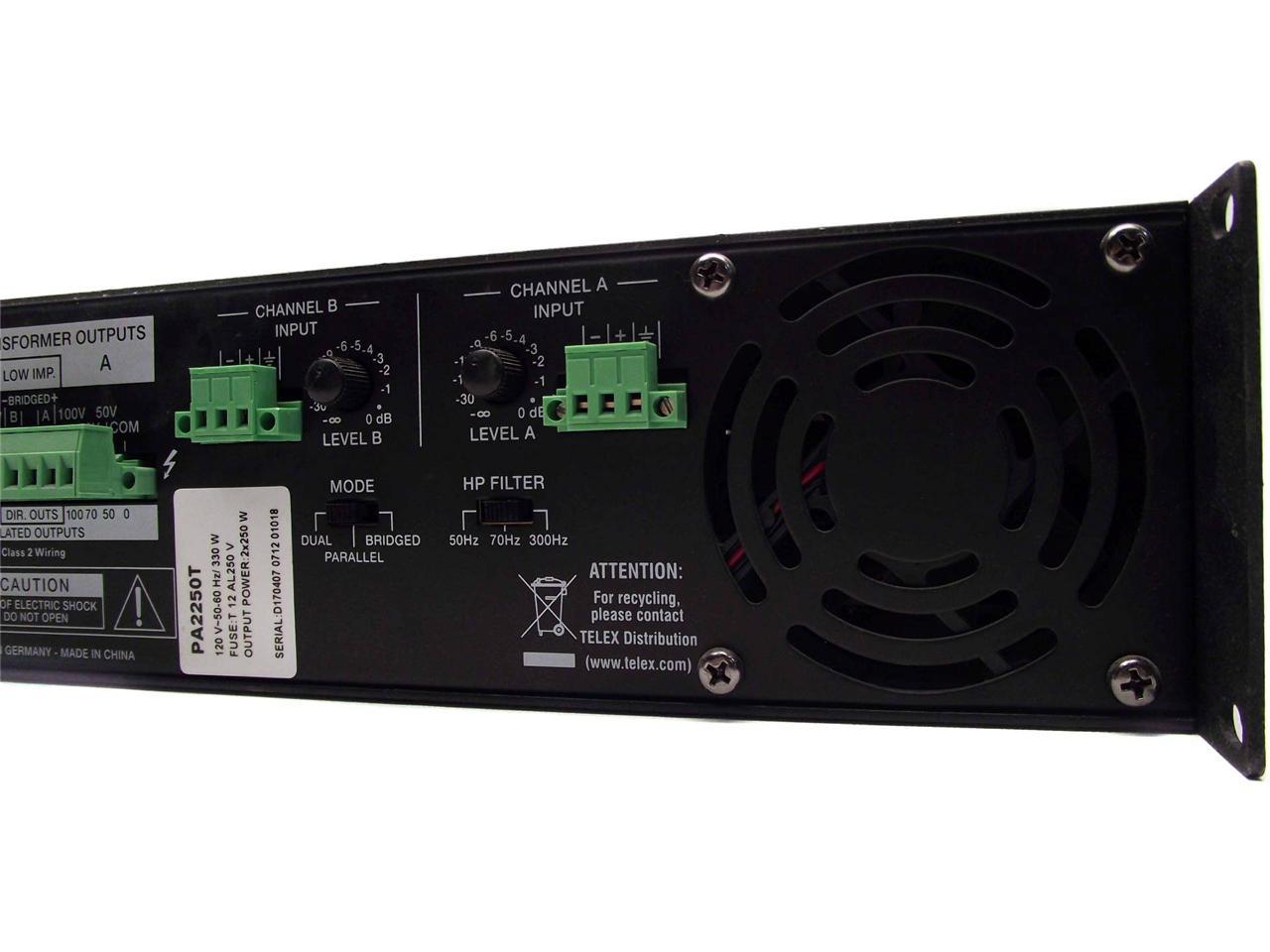 ElectroVoice (EV) PA2250T 2x250 Watt Professional Power Amplifier