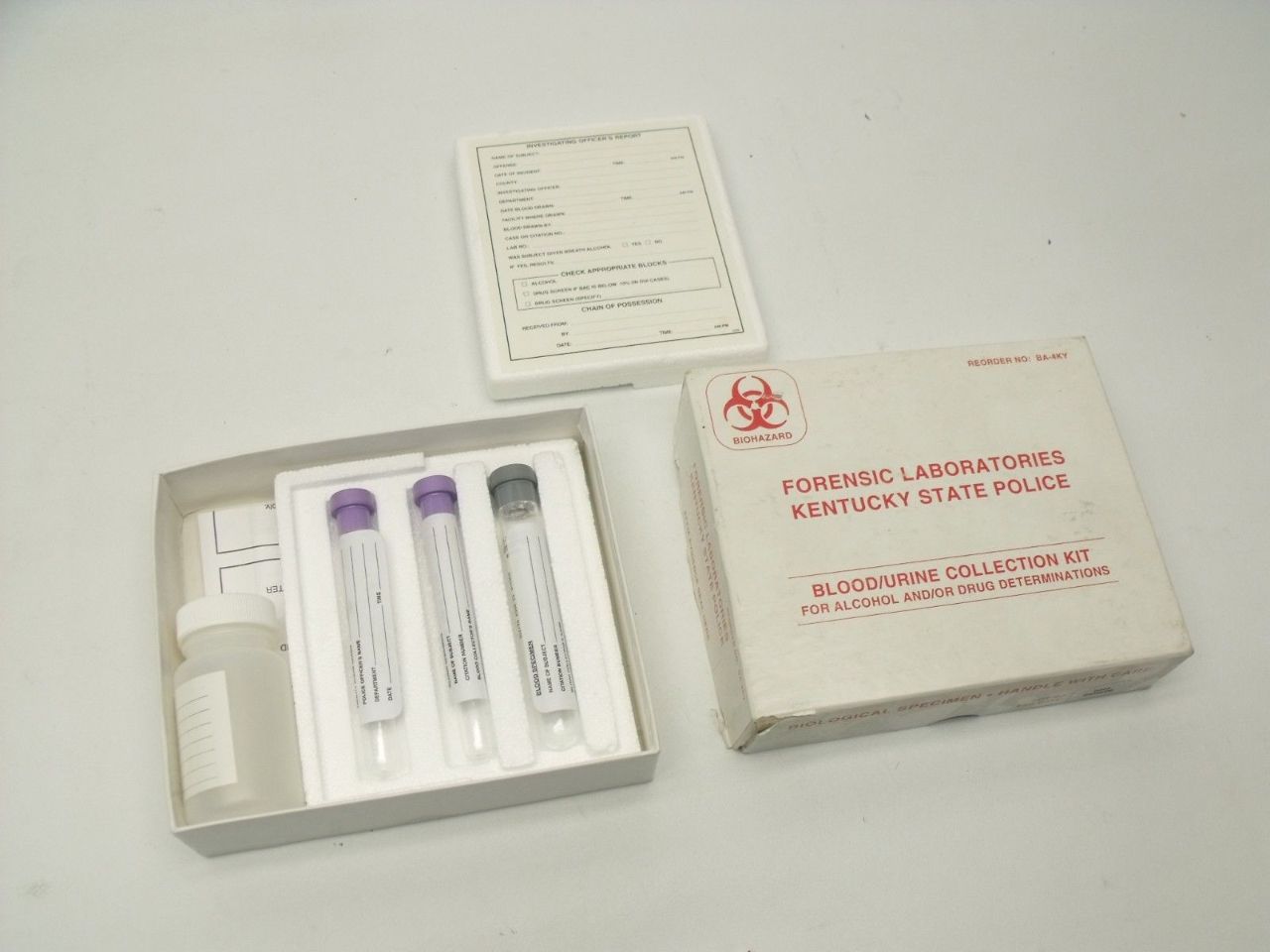 Forensic Laboratories Blood/Urine Collection Kit Alcohol & Drug