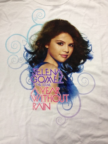 NEW Selena Gomez LARGE FAN T-Shirt A Year Without Rain