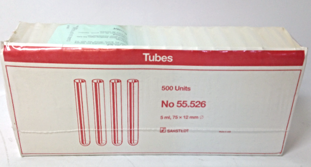 Sarstedt Tubes No 55.526 5ml, 75 x 12 mm 500 units