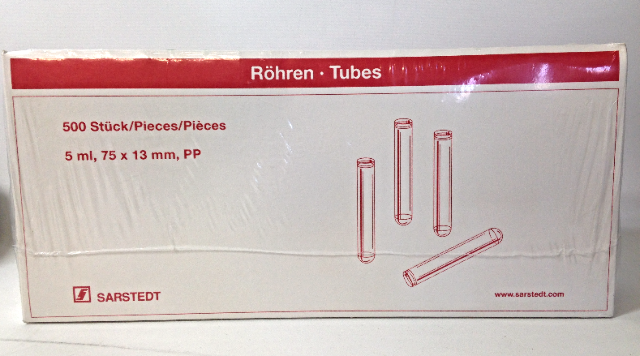 Sarstedt Tubes No 55.525 5ml, 75 x 13 mm 500 units