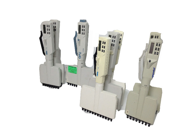 Lot of 2/50-1200µL, 1/25-250µL, and 3/5-100µL Biohit Proline Pipets and 2/2-200 Eppendorf and 1/25-250µL ePET