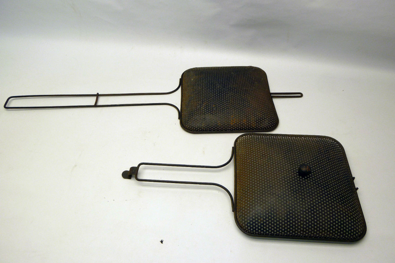 Vintage Metal Roaster, Popcorn Popper, Bed Warmer, Hearth Ware Decoration