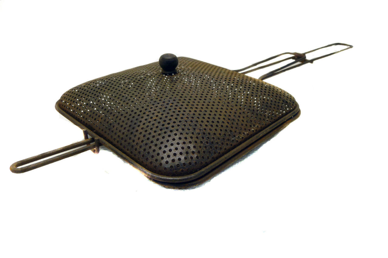 Vintage Metal Roaster, Popcorn Popper, Bed Warmer, Hearth Ware