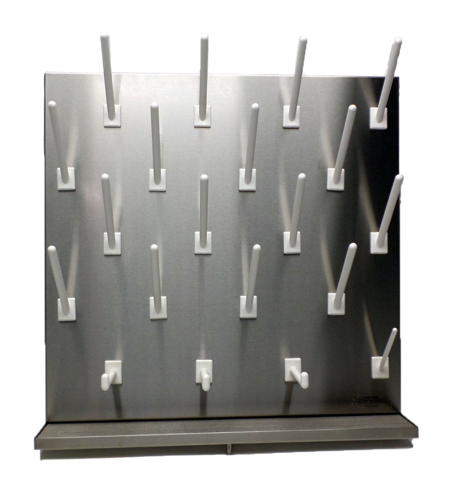 Stainless Pegboard Bottel Drying Rack Inter Dyne 24"x 24" v2424 20 peg