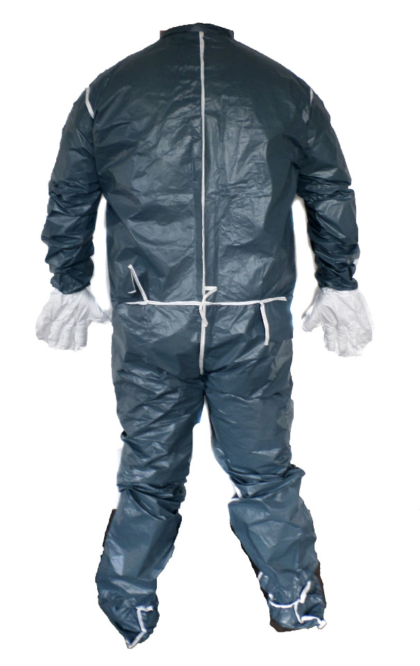 Case of 12 Dupont Tyvek Polycoated Gray XXL Vented Coverall with Glove