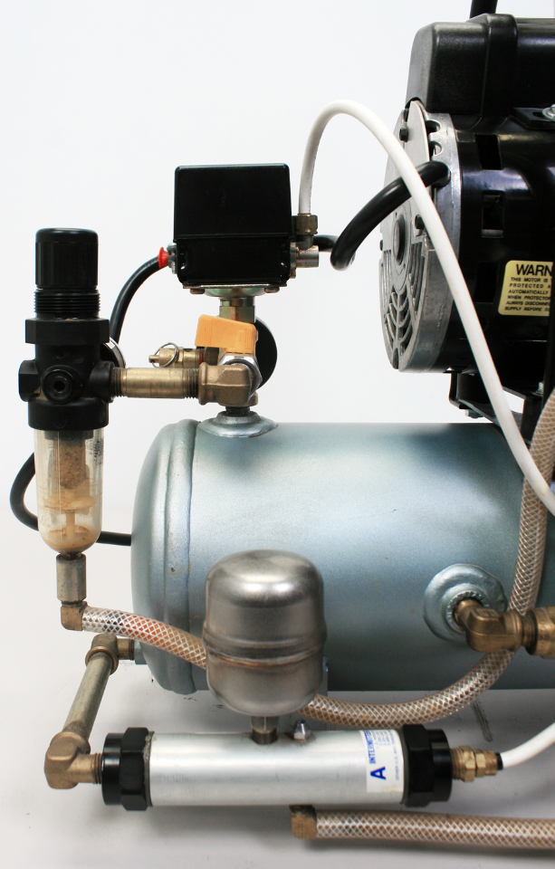 GAST 71R142P251D300X 1/3HP Piston Air Compressor System + Moisture