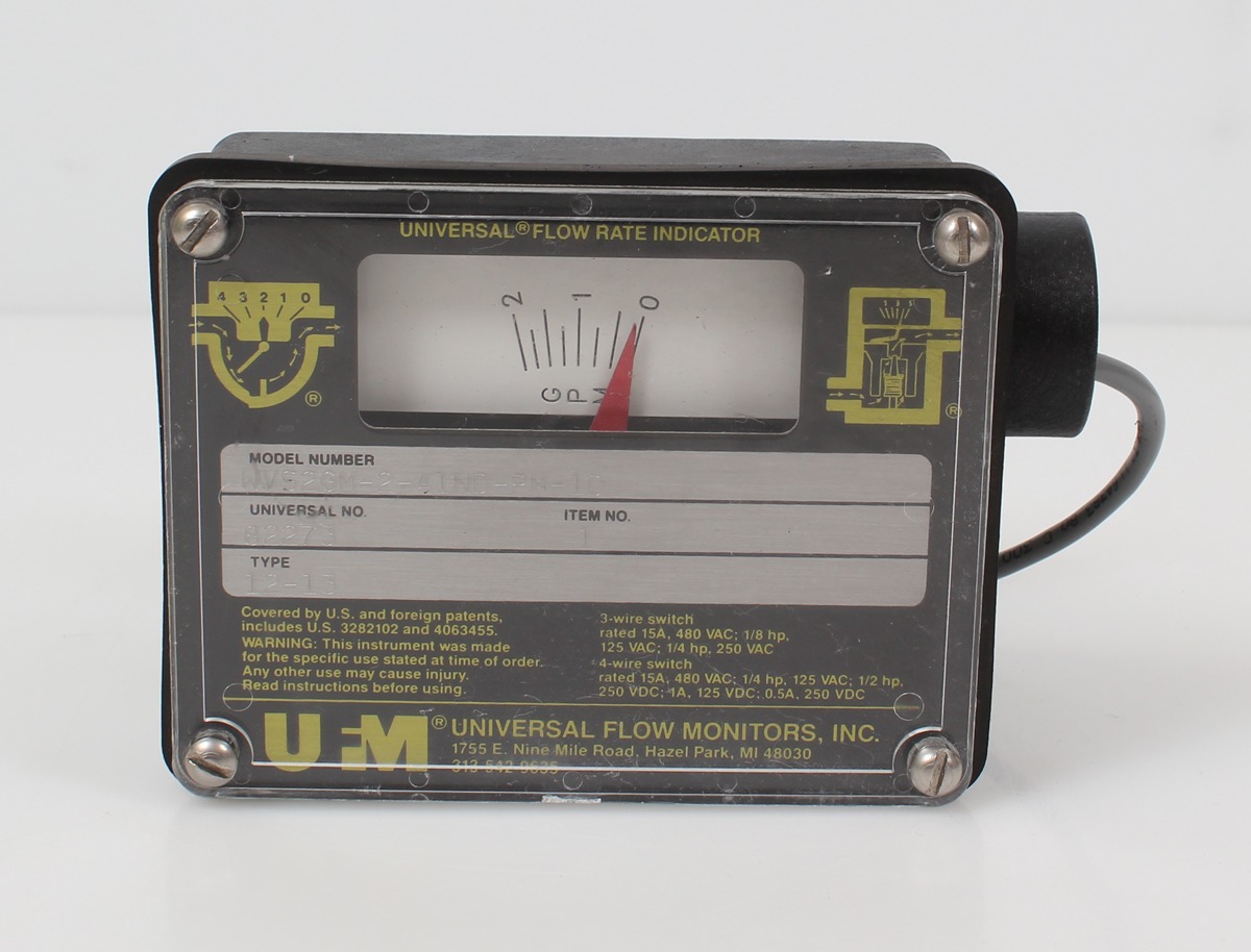 UFM Universal Flow Monitors Flow Rate Indicator 2 GPM WVS2GM2A1NDPM