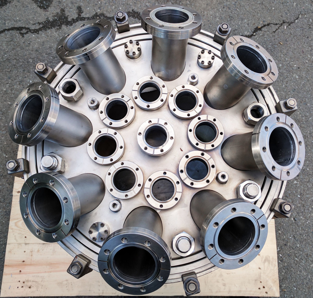 MDC Varian Water Jacketed CF Stainless High Vacuum Chamber w/ Heating Elements SocoTek LLC