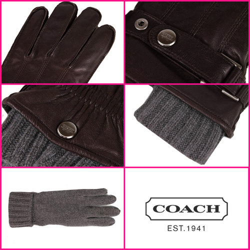mens coach leather gloves