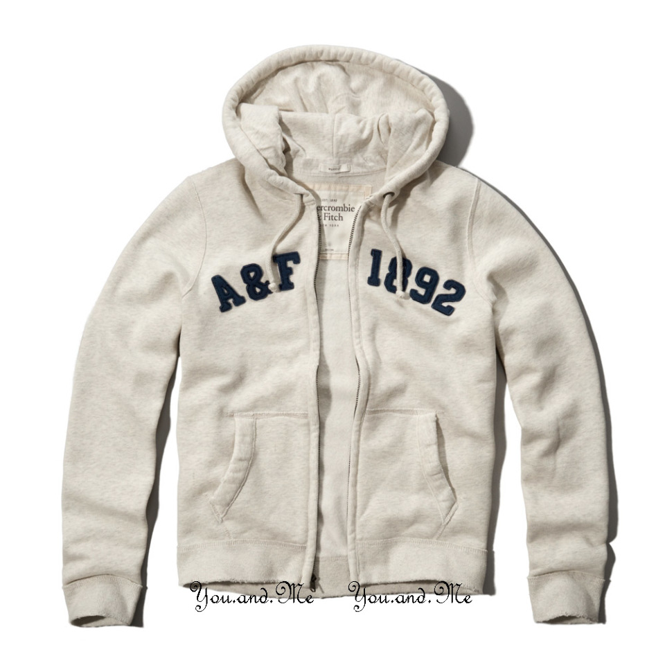 NEW ABERCROMBIE & FITCH MEN * A&F Wanika Falls Hoodie Zip Jacket LT