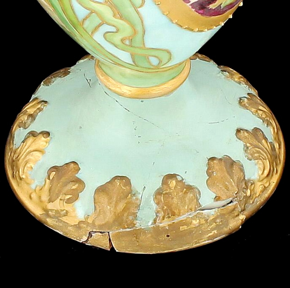 ANTIQUE CAC AMERICAN BELLEEK HAND PAINTED PORTRAIT ANGELS VASES URNS