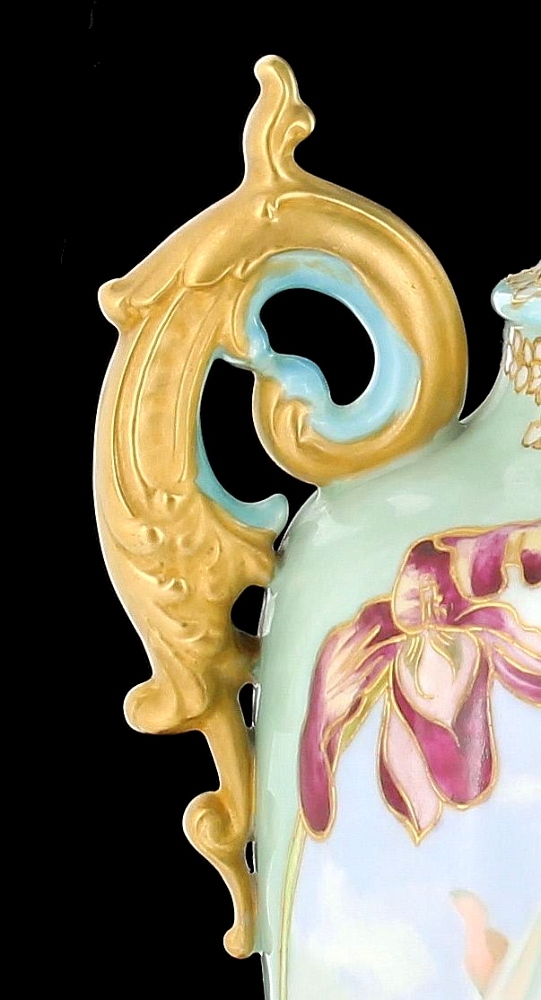 ANTIQUE CAC AMERICAN BELLEEK HAND PAINTED PORTRAIT ANGELS VASES URNS