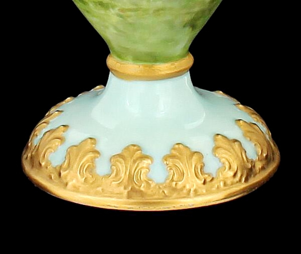 ANTIQUE CAC AMERICAN BELLEEK HAND PAINTED PORTRAIT ANGELS VASES URNS