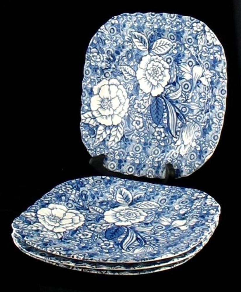 VINTAGE TIFFANY & CO JOHNSON BLUE CHINTZ LIBERTY SQUARE SALAD PLATE eBay