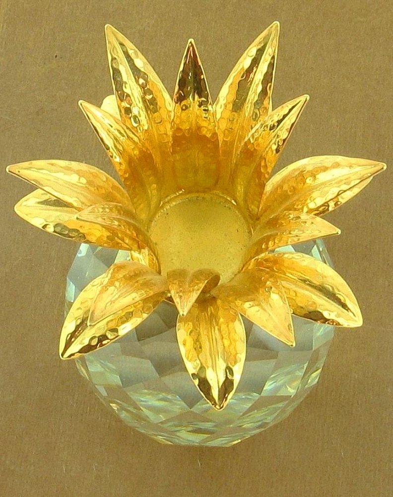 RARE VINTAGE SWAROVSKI SILVER CRYSTAL PINEAPPLE CANDLE HOLDER 7600 136