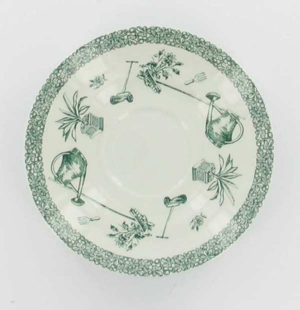 VINTAGE SPODE CHINA "GARDENING" GREEN CUP & SAUCER SET DISCONTINUED ENGLAND eBay