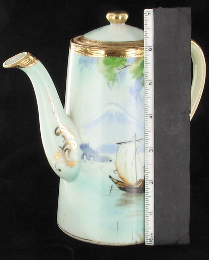 ANTIQUE NIPPON NAGOYA DEMI TASSE TEA/COFFEE POT HP MT FUJI TREE LAND
