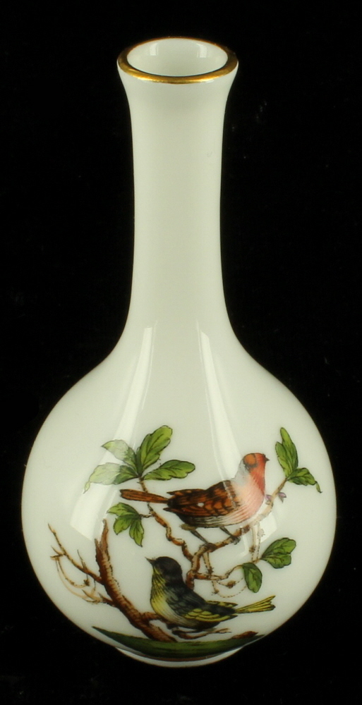 VINTAGE HEREND ROTHSCHILD BIRD PORCELAIN BUD VASE 3 1/2" HUNGARY eBay