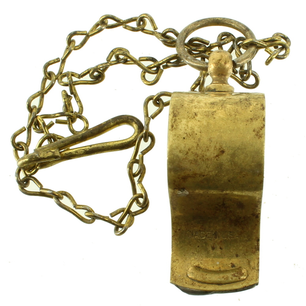 VINTAGE BRASS MILITARY WWII REGULATION WHISTLE WITH CHAIN MADE IN USA 18" eBay
