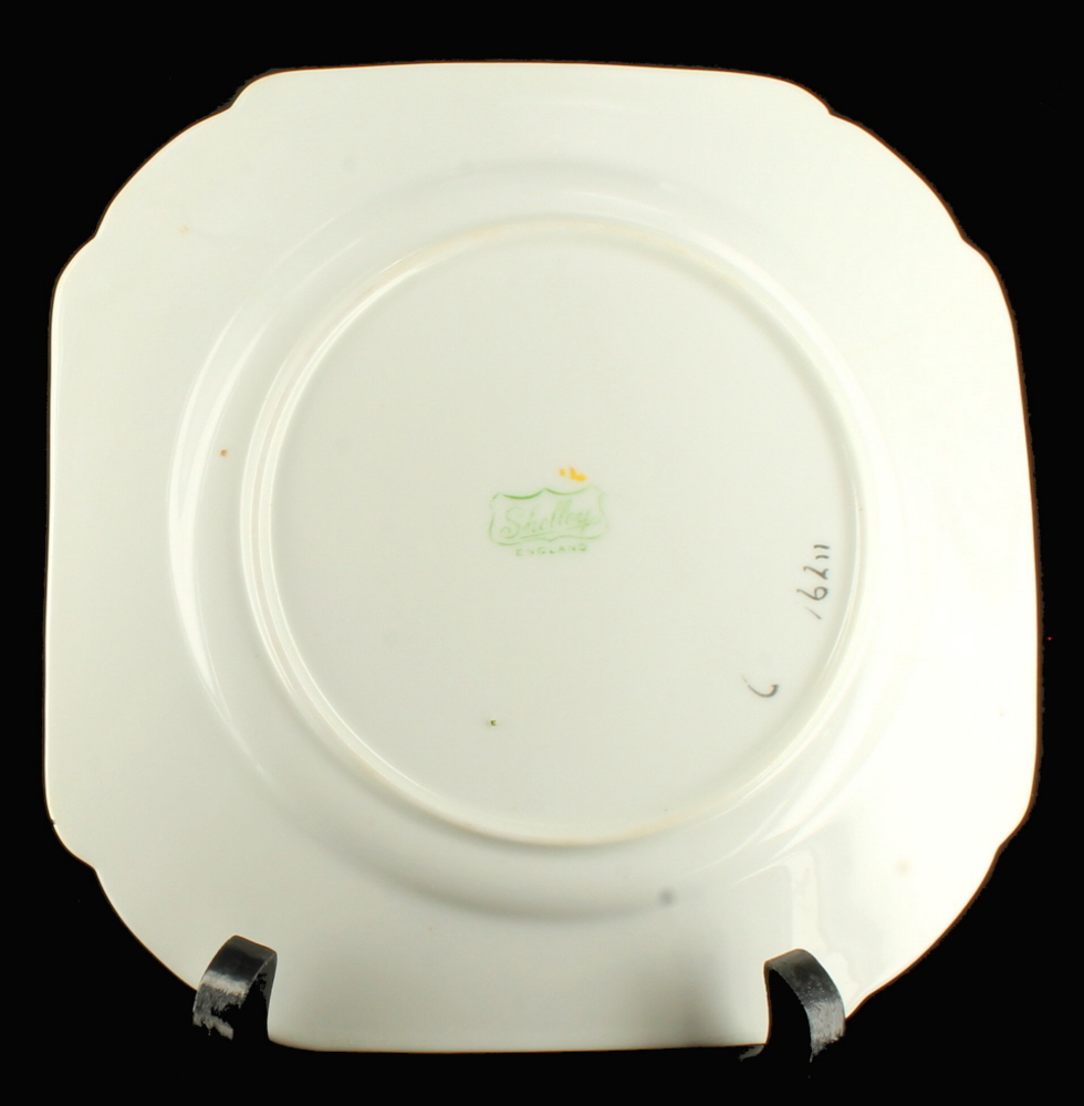 VINTAGE SHELLEY CHINA VOGUE YELLOW DROP BLOCK GEOMETRIC SMALL TEA