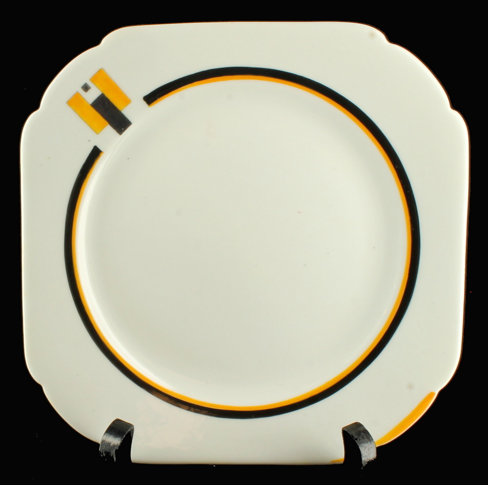 VINTAGE SHELLEY CHINA VOGUE YELLOW DROP BLOCK GEOMETRIC SMALL TEA