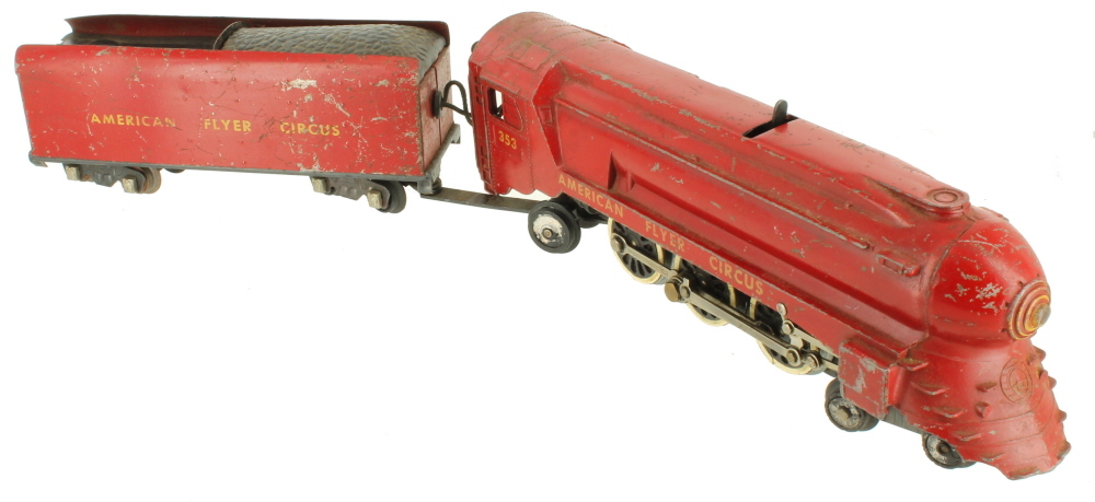 Vintage 1950 American Flyer Circus Train 353 Red Locomotive & Tender | eBay