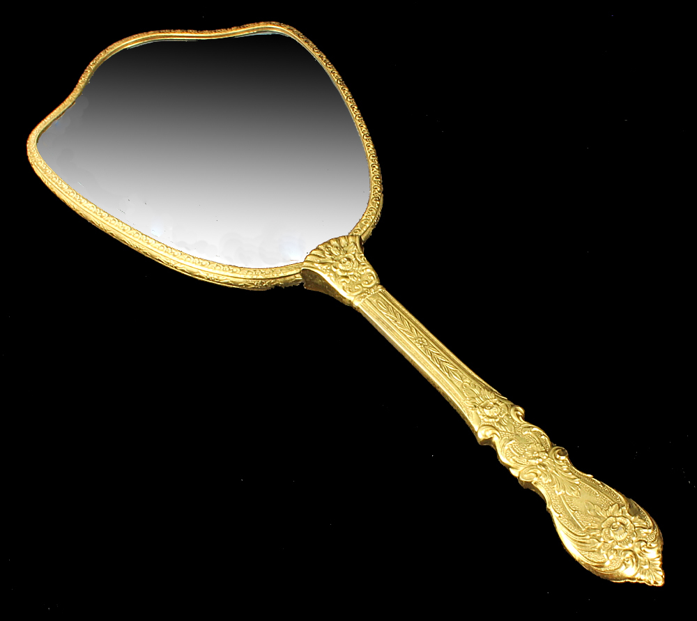 Vintage Matson Stylebuilt Daisy Ormolu Beautiful Gold Ornate Bevel Hand